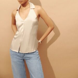 Reformation Erin Silk Top Size 2